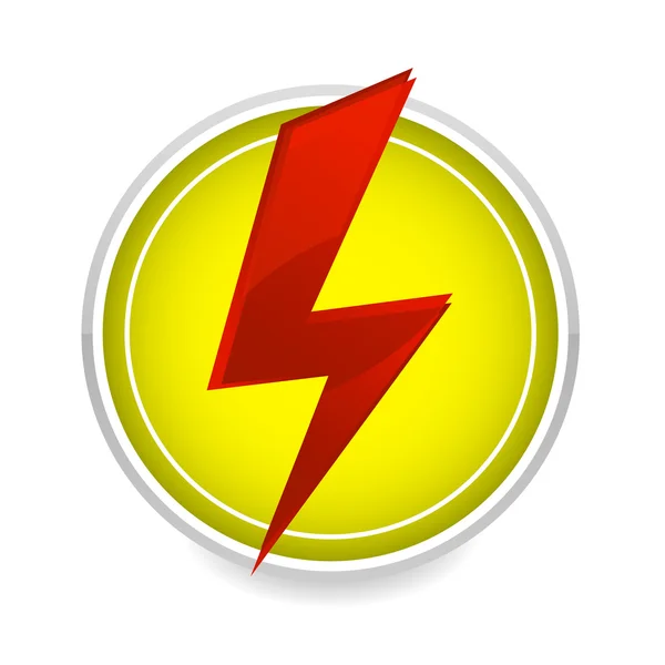 Energia sinal de energia cor vermelha no branco — Vetor de Stock