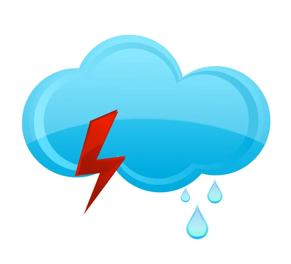 Natureza chuva nuvem símbolo azul cor — Vetor de Stock
