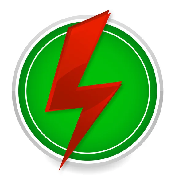 Moc energie symbolu červené a zelené barvy — Stockový vektor