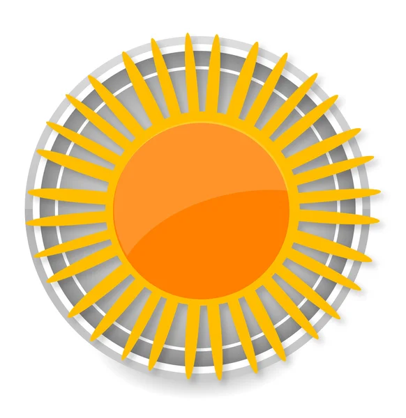 Cam güneş sembolü sarı renk izole — Stok Vektör