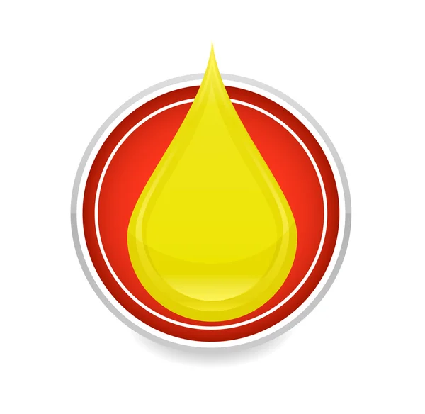 Símbolo de gota de óleo cor amarela — Vetor de Stock