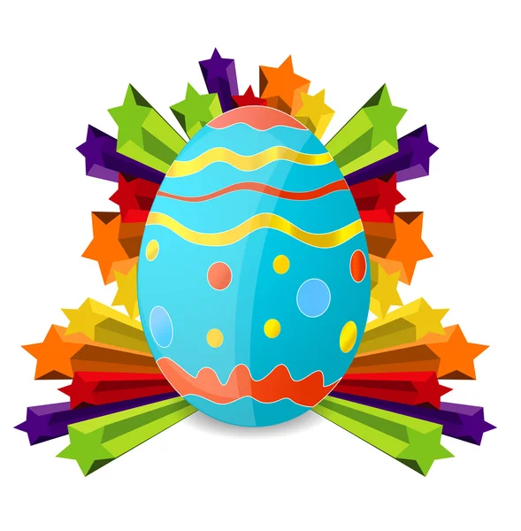 Великоднє яйце на кольорових зірках — стоковий вектор