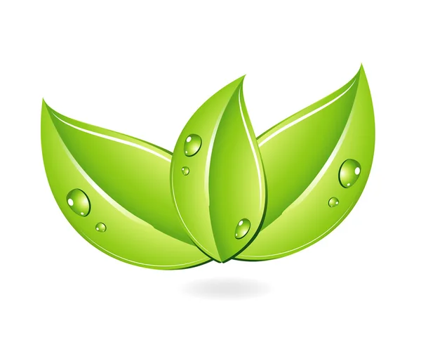 Nature feuillets d'énergie unique couleur verte — Image vectorielle