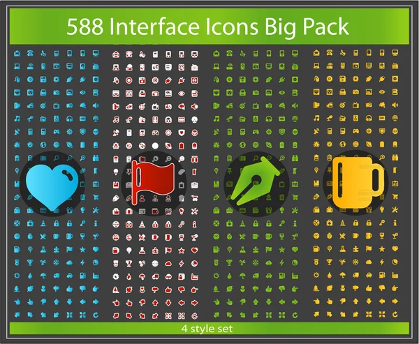 Abstracte internet gekleurde set symbolen voor websites — Stockvector