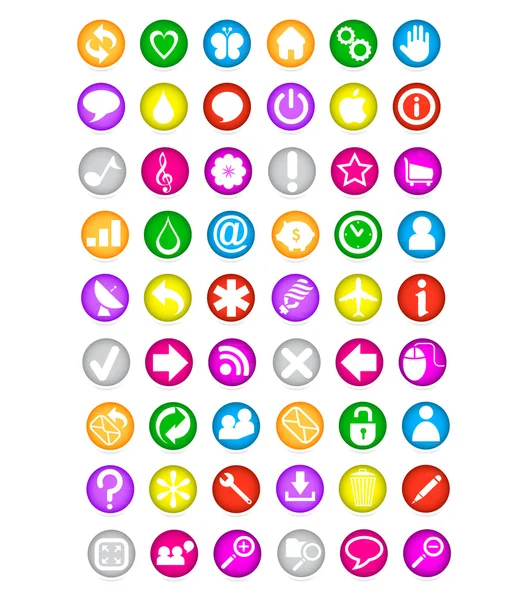 Colored creative web and service symbols set — Stock Vector