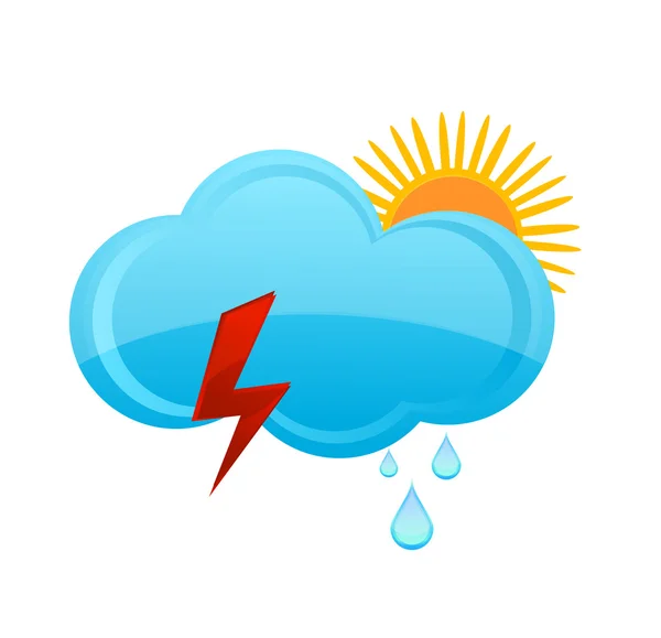 Hava yağmur bulutu ve güneş sembolü — Stok Vektör