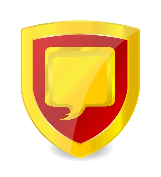 Emblema parlare simbolo oro colore isolato — Vettoriale Stock