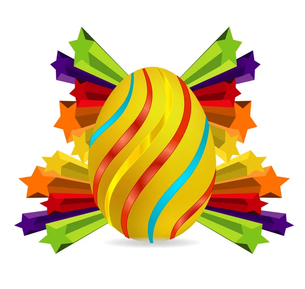 Elégance et tourbillon coloré oeuf de Pâques — Image vectorielle