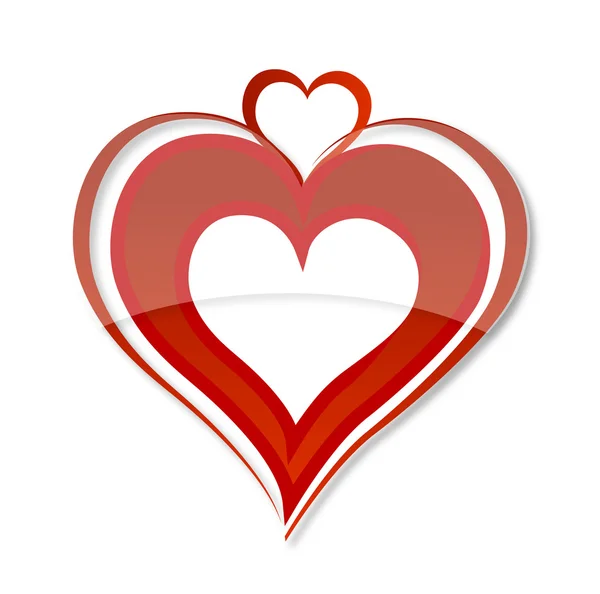 Decorative love heart symbol red color — Stock Vector