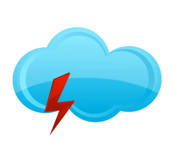 Power and weather blue cloud symbol — Stock Vector
