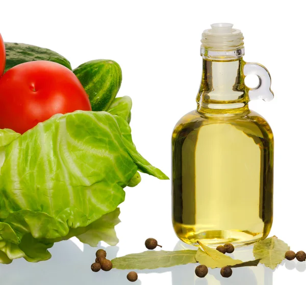 stock image Olive oil and vegetables