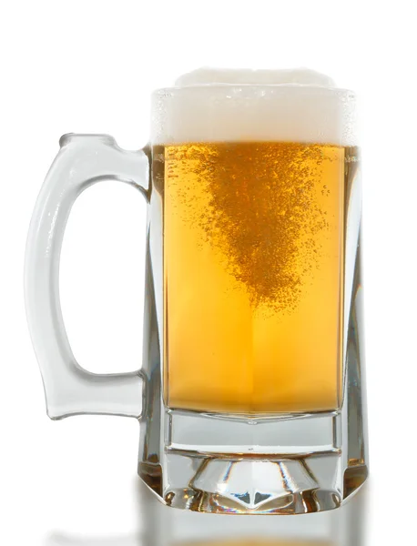 stock image Beer glass on a white background. With Clipping Pat