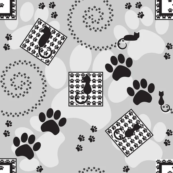 Seamless pattern with cats — Stock Vector