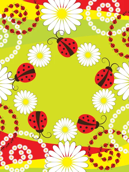 Greeting card with ladybirds — Stock Vector