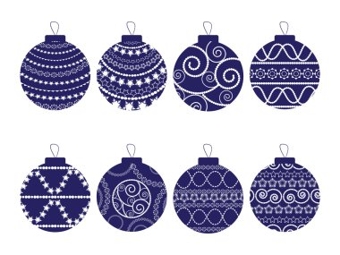 Christmas balls set clipart