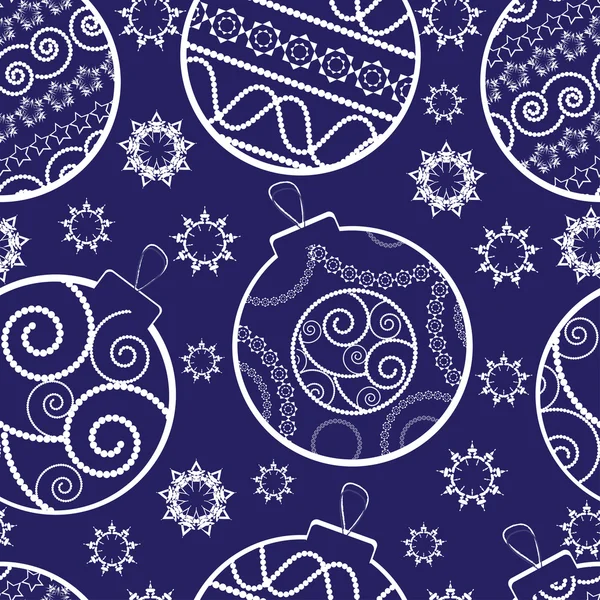 Noël et Nouvel An fond sans couture avec des balles — Image vectorielle