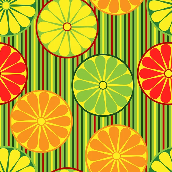 stock vector Seamless background withl sliced citrus fruits