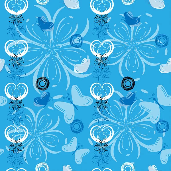 Fond floral abstrait avec des papillons — Image vectorielle