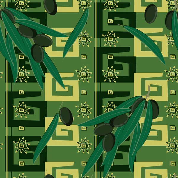 无缝模式用橄榄 — 图库矢量图片