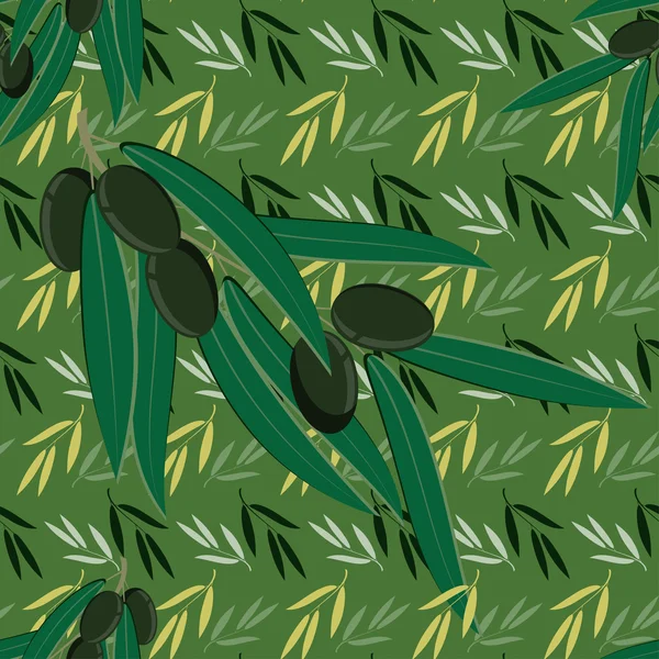 无缝的橄榄色图案背景 — 图库矢量图片