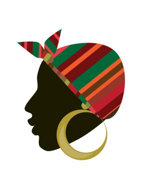 African woman with traditional beading clipart