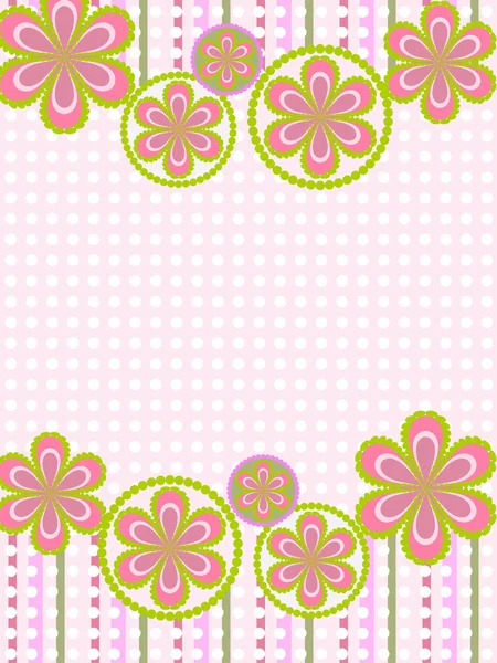 花模様のグリーティング カード — ストックベクタ
