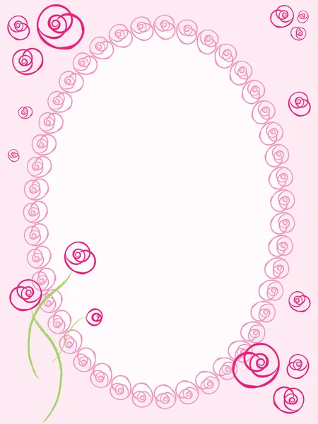 Carte de voeux avec roses roses — Image vectorielle