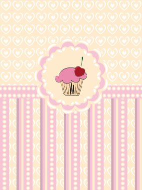 Cupcake invitation background clipart