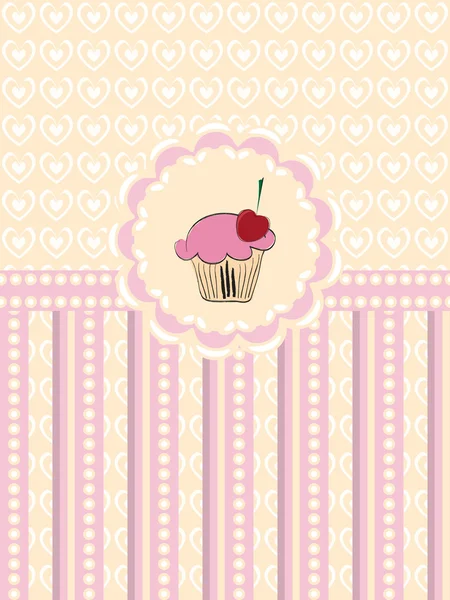 Cupcake Einladung Hintergrund — Stockvektor
