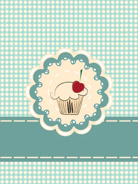 Cupcake cartão de convite — Vetor de Stock