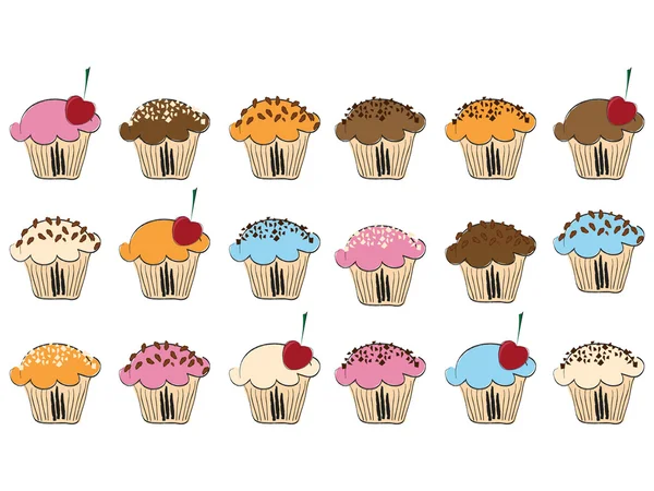 Set con cupcakes — Archivo Imágenes Vectoriales