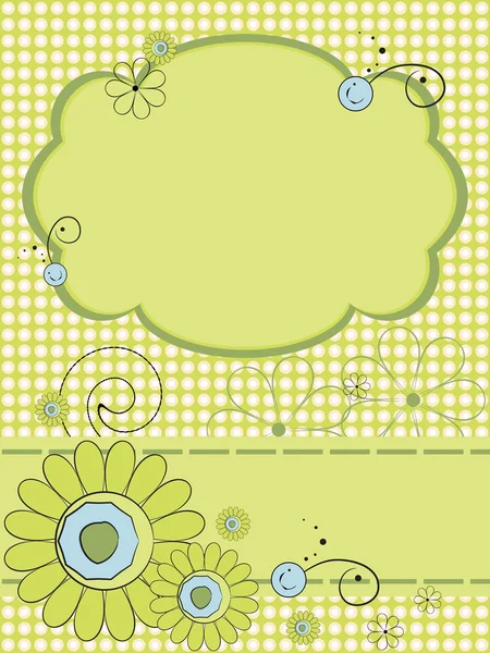 抽象的な花模様のグリーティング カード — ストックベクタ