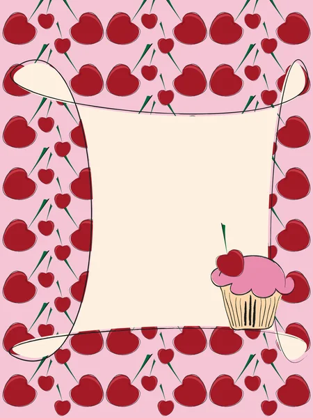 Carte d'invitation Cupcake — Image vectorielle