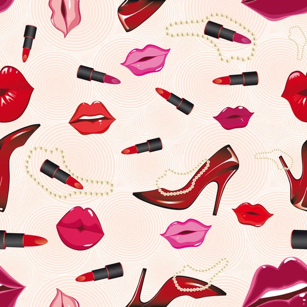 Fond lèvres sans couture — Image vectorielle