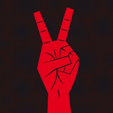 Hand - victory sign clipart