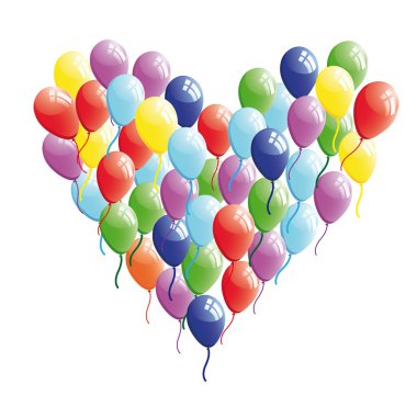 Abstract heart balloon vector clipart