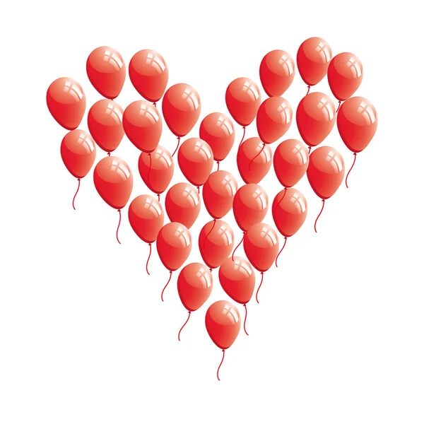 Roter abstrakter Herzballon — Stockvektor