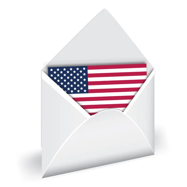 US-Flagge im Umschlag — Stockvektor