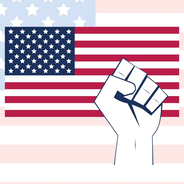 USA flag with fist — Stock Vector