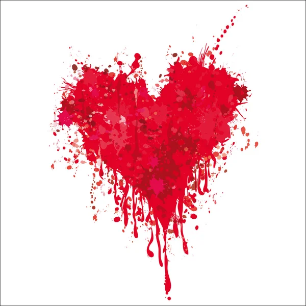 Heart with blood — Stock Vector