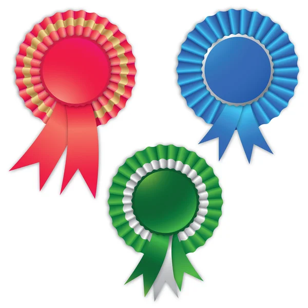 Blank award ribbon rosette for winner — Stock Vector