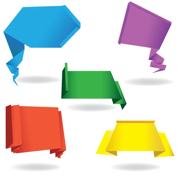 Bolha de discurso origami papel — Vetor de Stock
