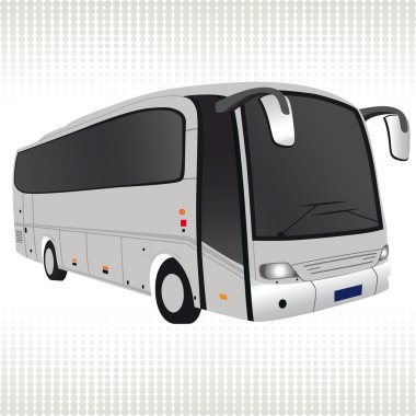 White bus. clipart