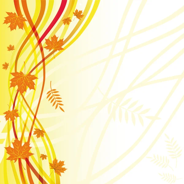 Fondo floral amarillo otoño — Vector de stock
