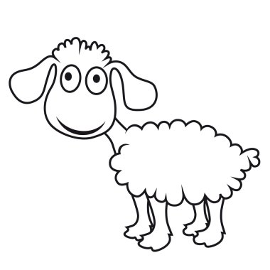 Cartoon sheep, vector lamb clipart