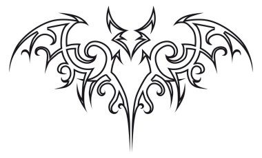 Tattoo bat. clipart