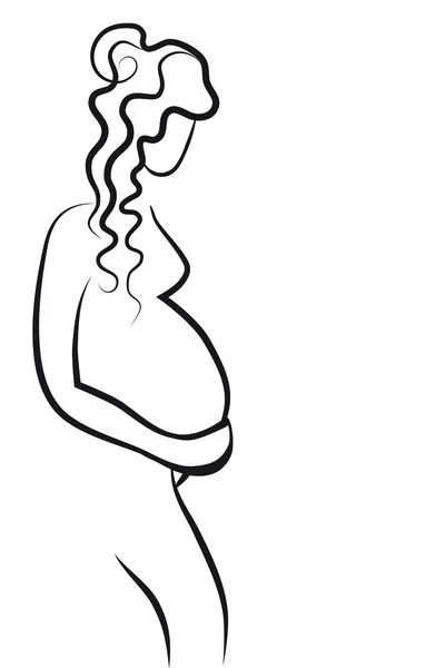 Zwangere vrouw. — Stockvector