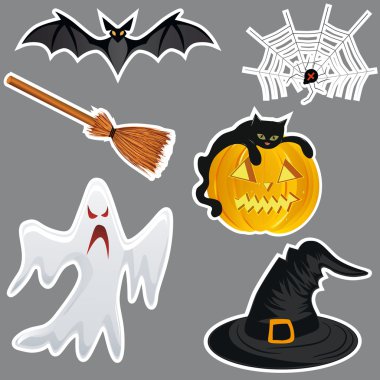 Halloween stickers. clipart