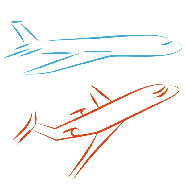 Fliegendes Flugzeug, Vektorillustration. — Stockvektor