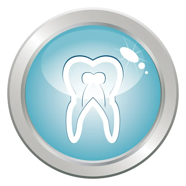 Botón de estomatología con diente — Vector de stock
